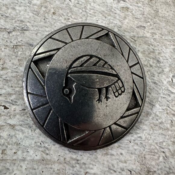 Vintage Danforth Pewter Native Bird Brooch - Picture 1 of 6
